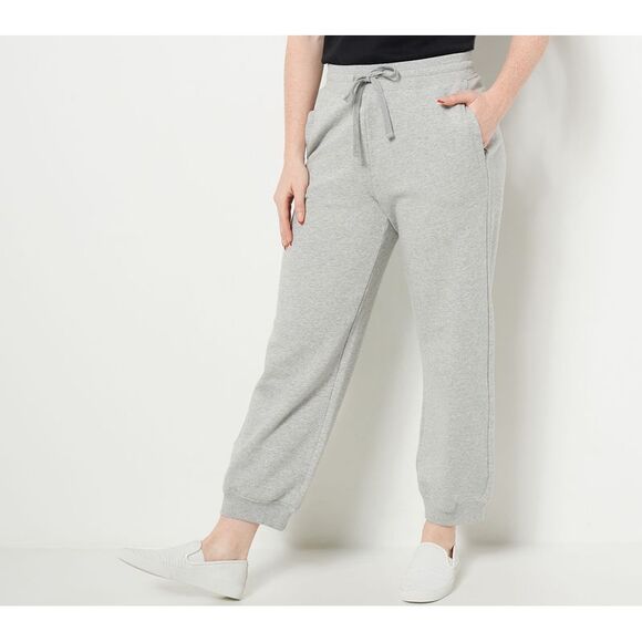 RM Rebecca Minkoff Women's Pants Sz XL Terry Ankle Joggers Silver A474355 - Picture 1 of 4